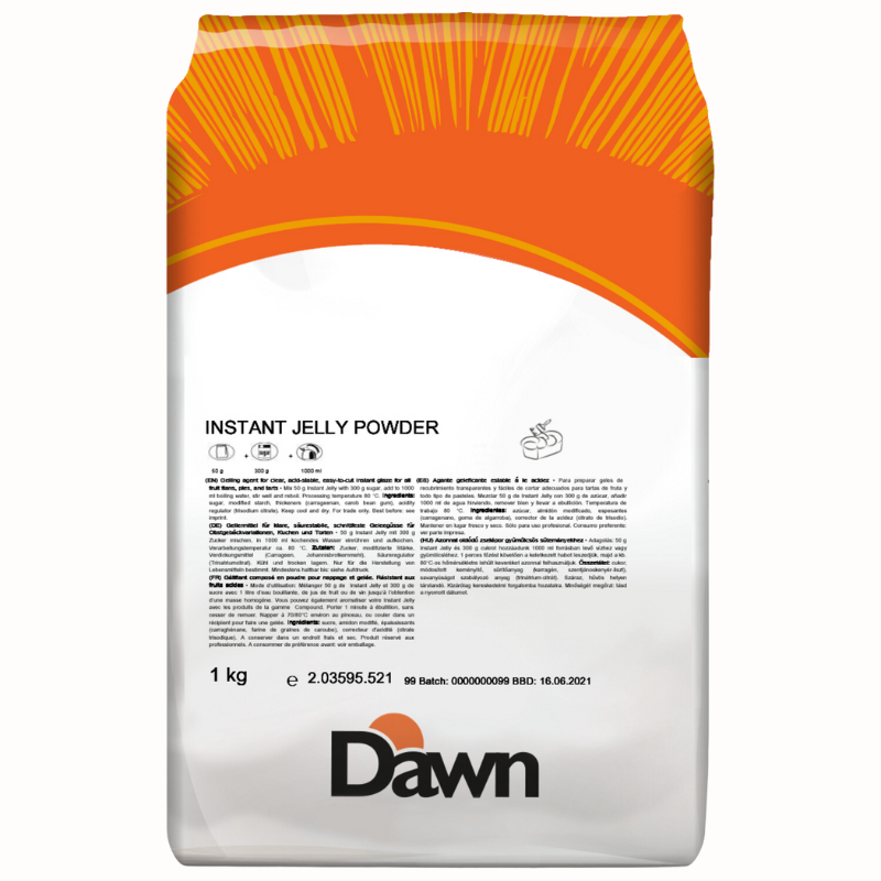 op. 1 kg Instant Jelly Powder - baza neutralnego żelu dekoracyjnego - mieszanka w proszku - nr. kat. 2.03595.521 Dawn Foods